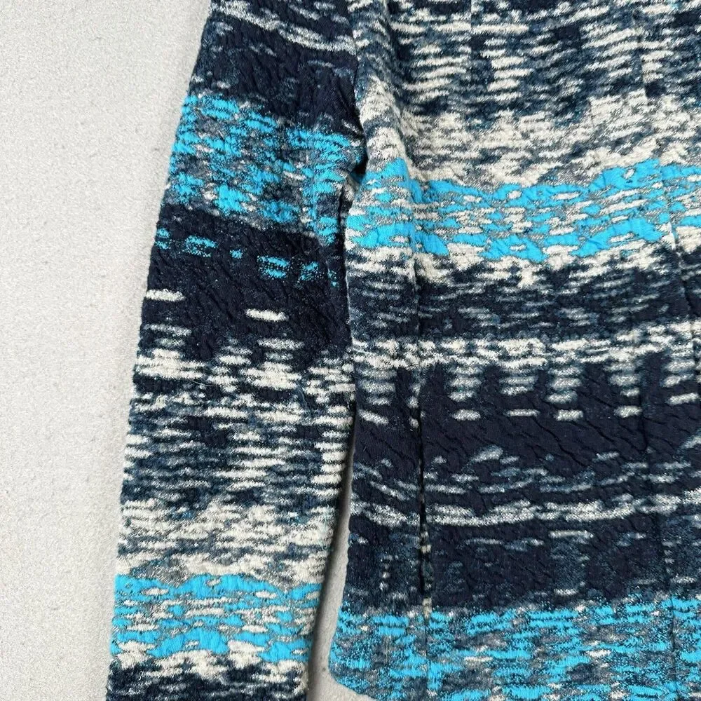 Fox’s Europe Knit Jacket Women’s 34 Blue Cotton‎ Art To Wear Long Sleeve Pockets